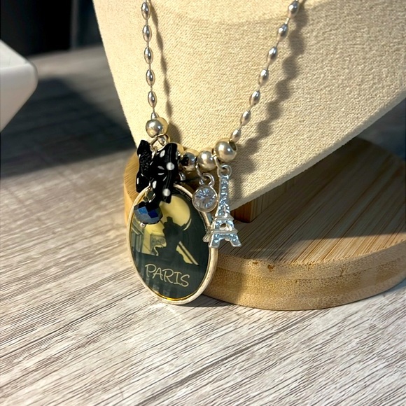 VINTAGE Marc LABAT necklace París, silver beaded silver charm necklace - Picture 1 of 5